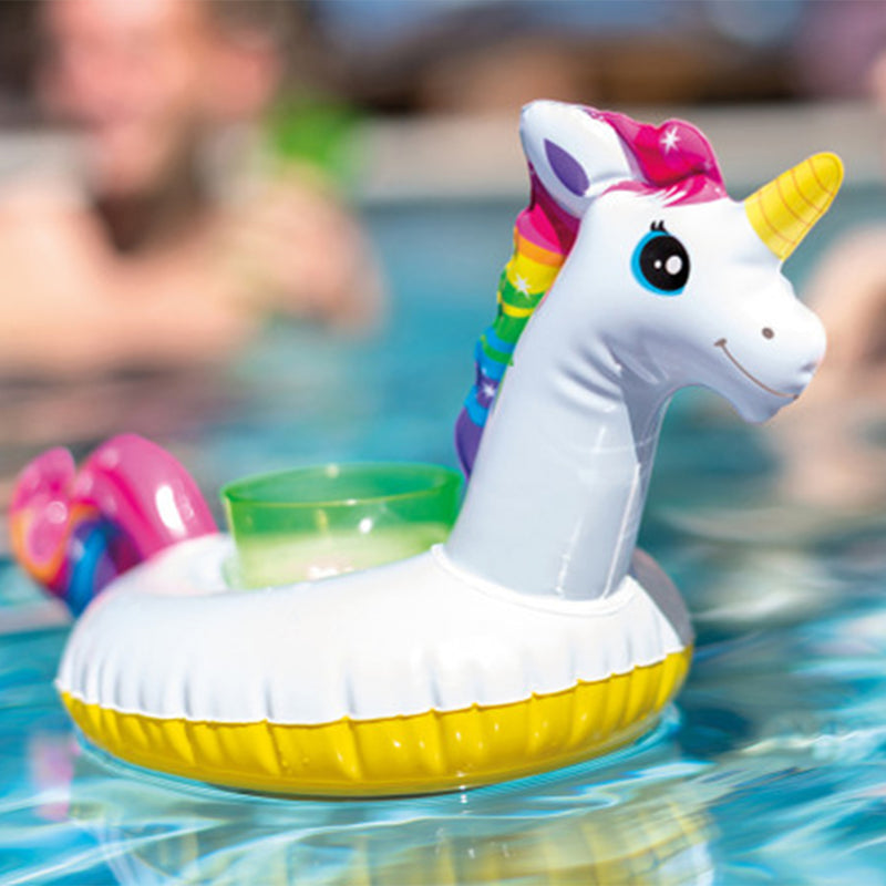 Intex 16 x 8 Inch Vinyl Floating Unicorn Drink Floaties (3 Pk) (Open Box)