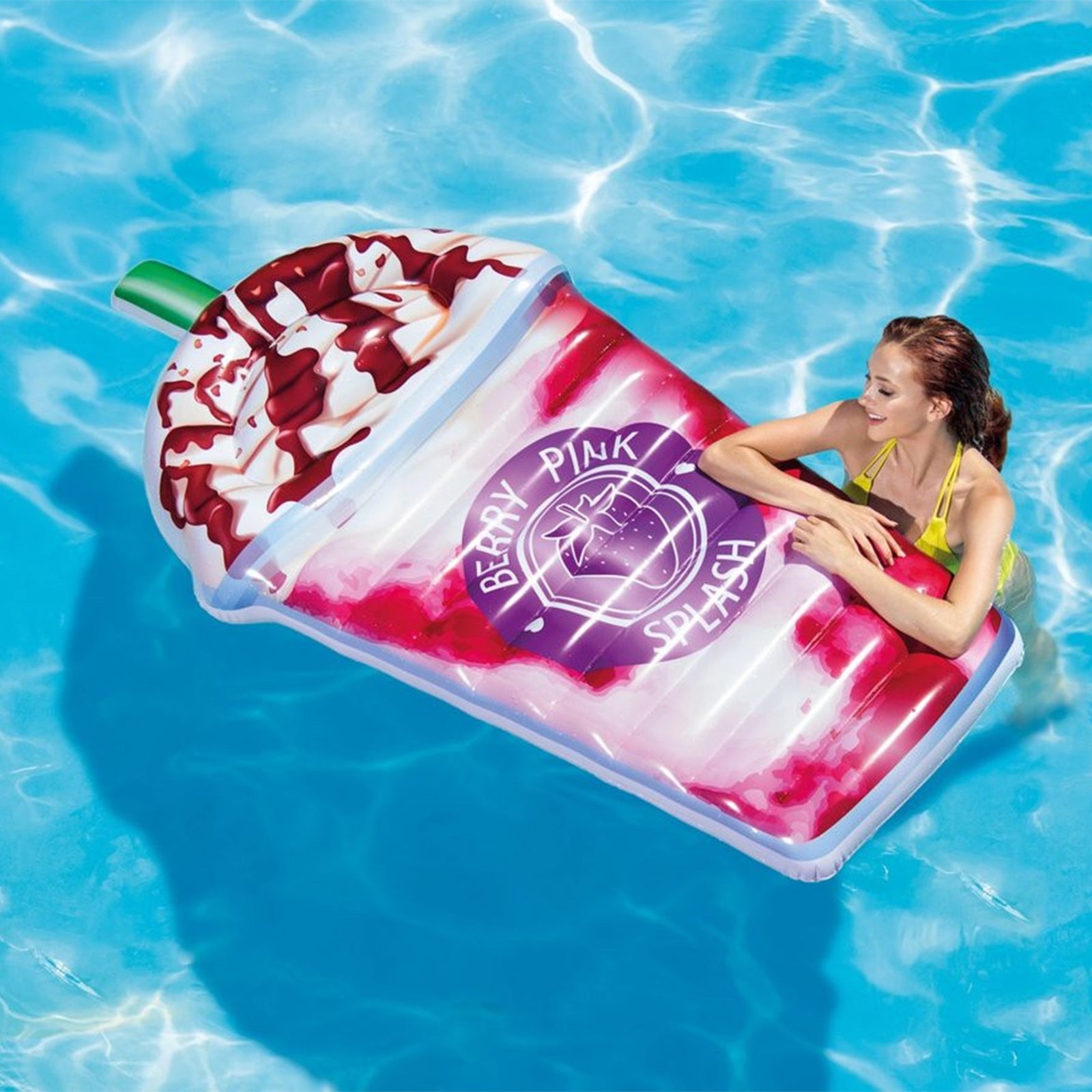 Intex Berry Drink Durable 12 Gauge Vinyl Pool Float, Supports 220lbs (Open Box) - VMInnovations