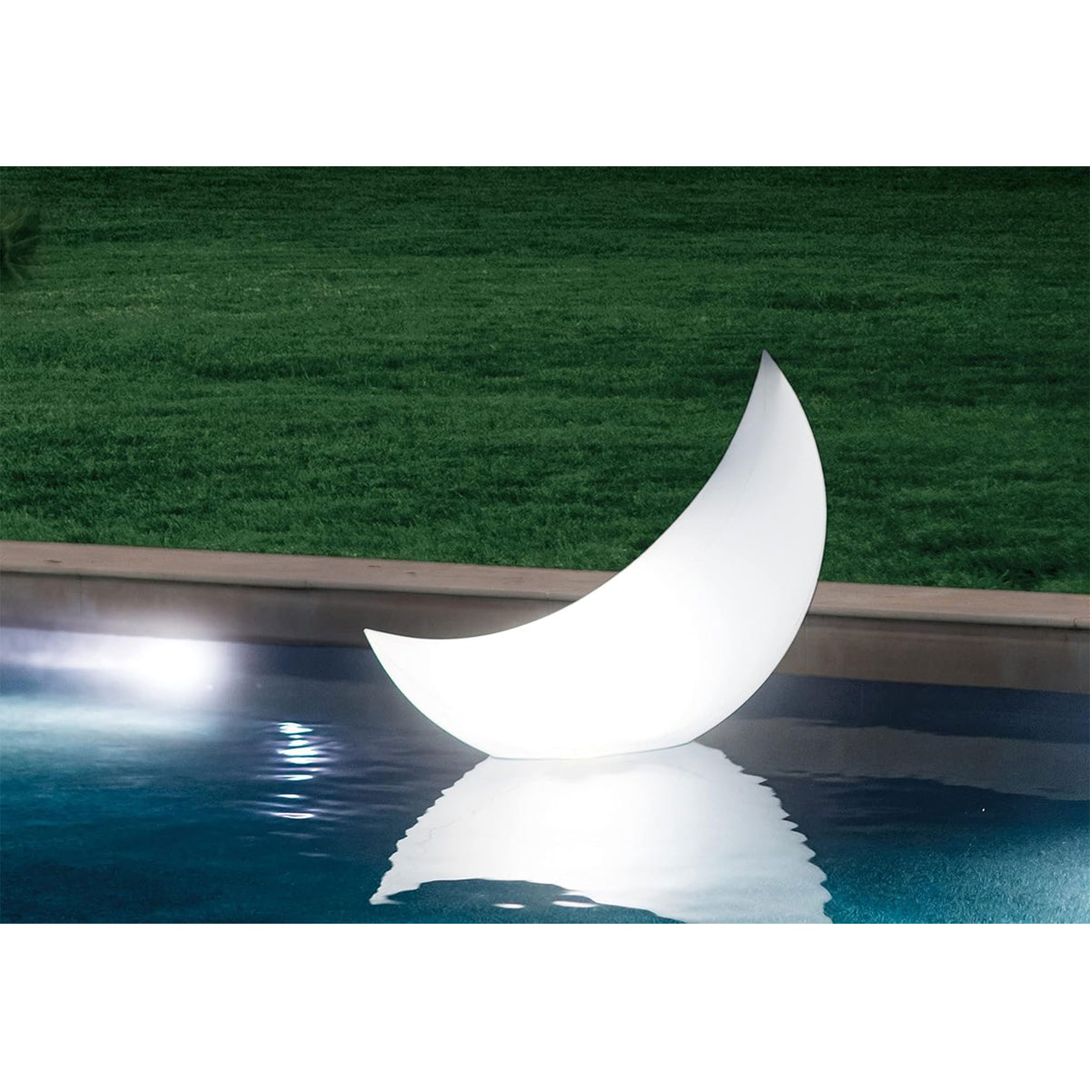 Intex Indoor/Outdoor Rechargeable Floating Crescent LED Decorative Accent Light