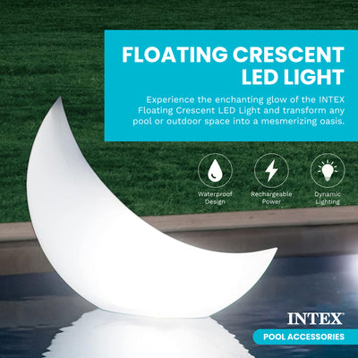 Intex Indoor/Outdoor Rechargeable Floating Crescent LED Decorative Accent Light