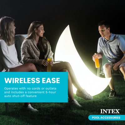 Intex Indoor/Outdoor Rechargeable Floating Crescent LED Decorative Accent Light