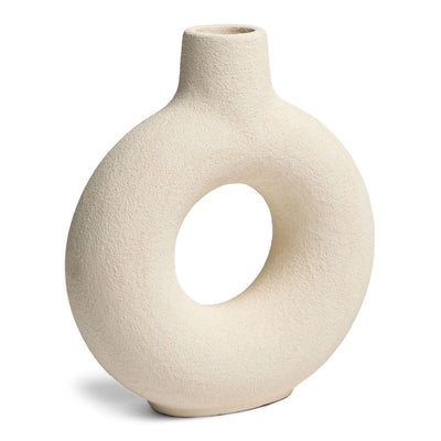 Villa Moda Oona Decorative Modern Ring Vase, Large, White - VMInnovations