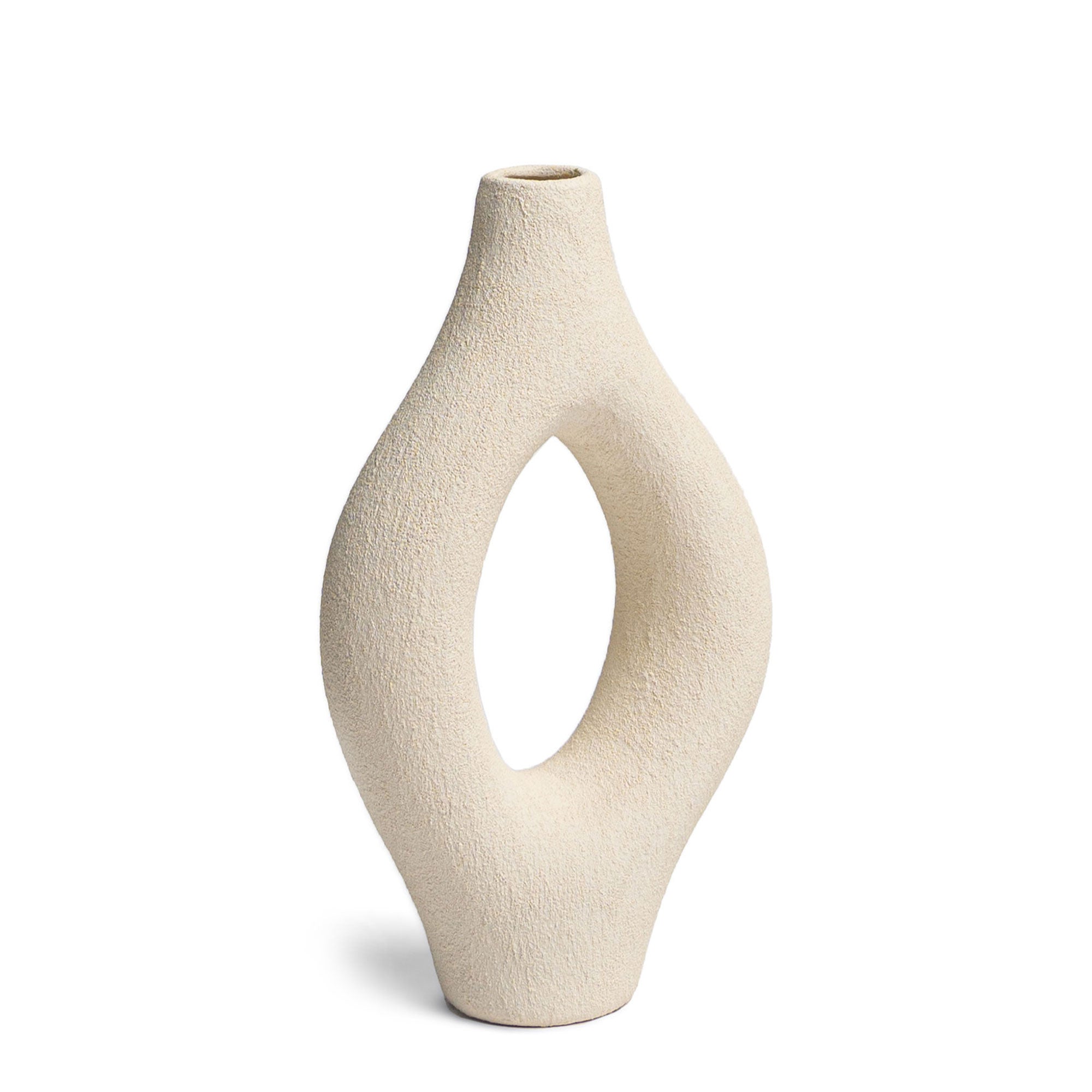 Villa Moda Emile Abstract Organic Decorative Modern Vase, Medium, White - VMInnovations
