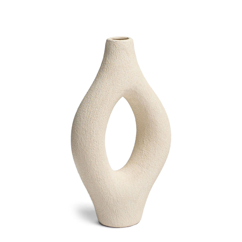 Villa Moda Emile Abstract Organic Decorative Modern Vase, White (Open Box)