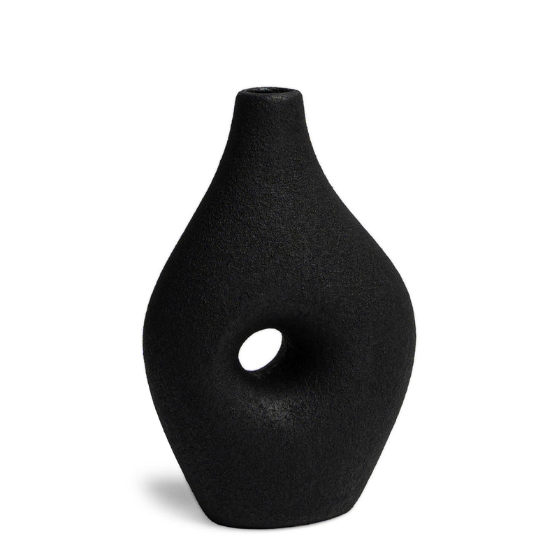 Villa Moda Silke Large Genie Decorative Modern Vase, Medium, Black (Open Box)