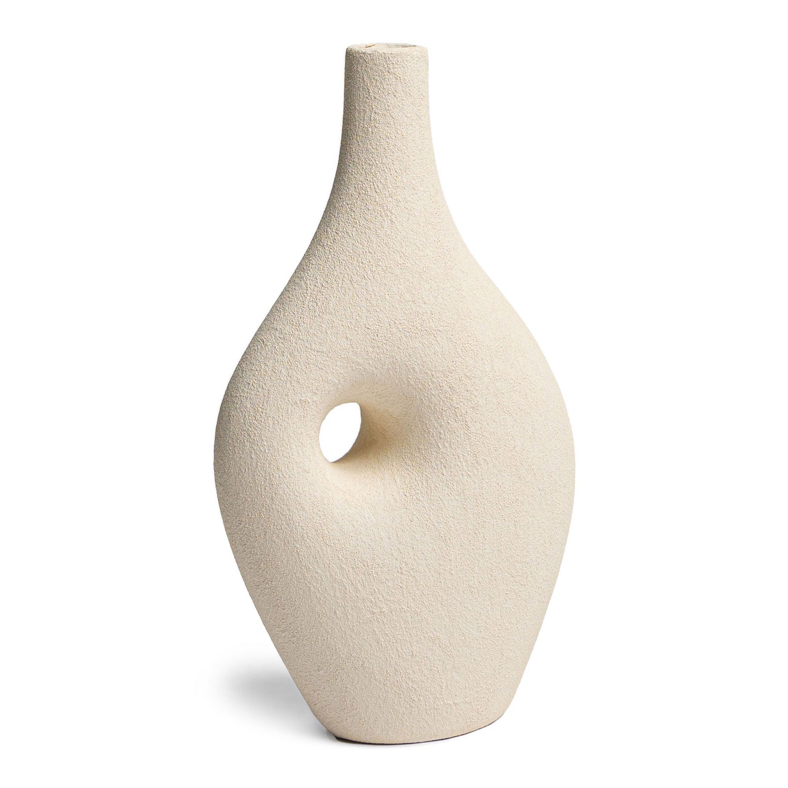 Villa Moda Silke Large Genie Decorative Modern Vase, Large, White (Open Box) - VMInnovations