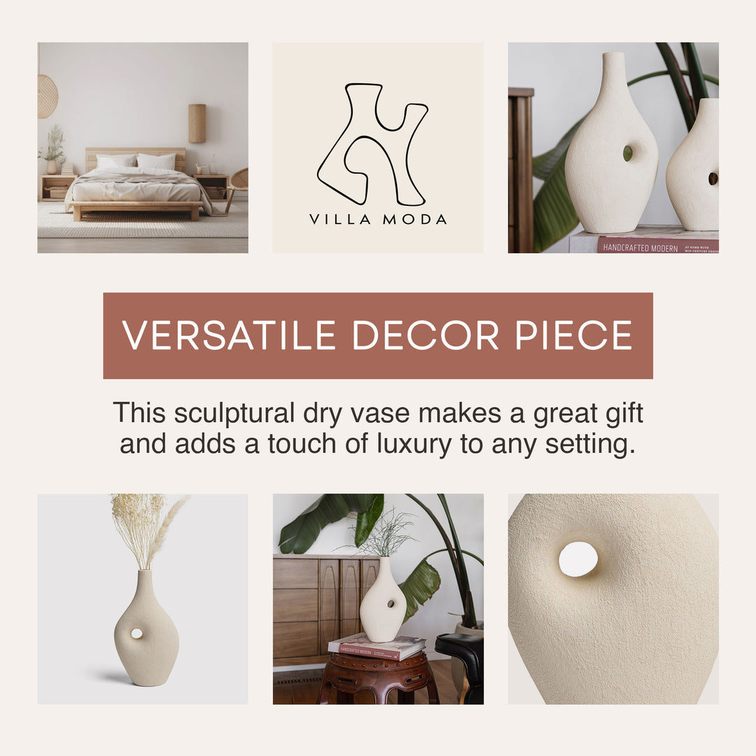 Villa Moda Silke Large Genie Decorative Modern Vase, Large, White (Open Box) Villa Moda Silke Large Genie Decorative Modern Vase, Large, White (Open Box)