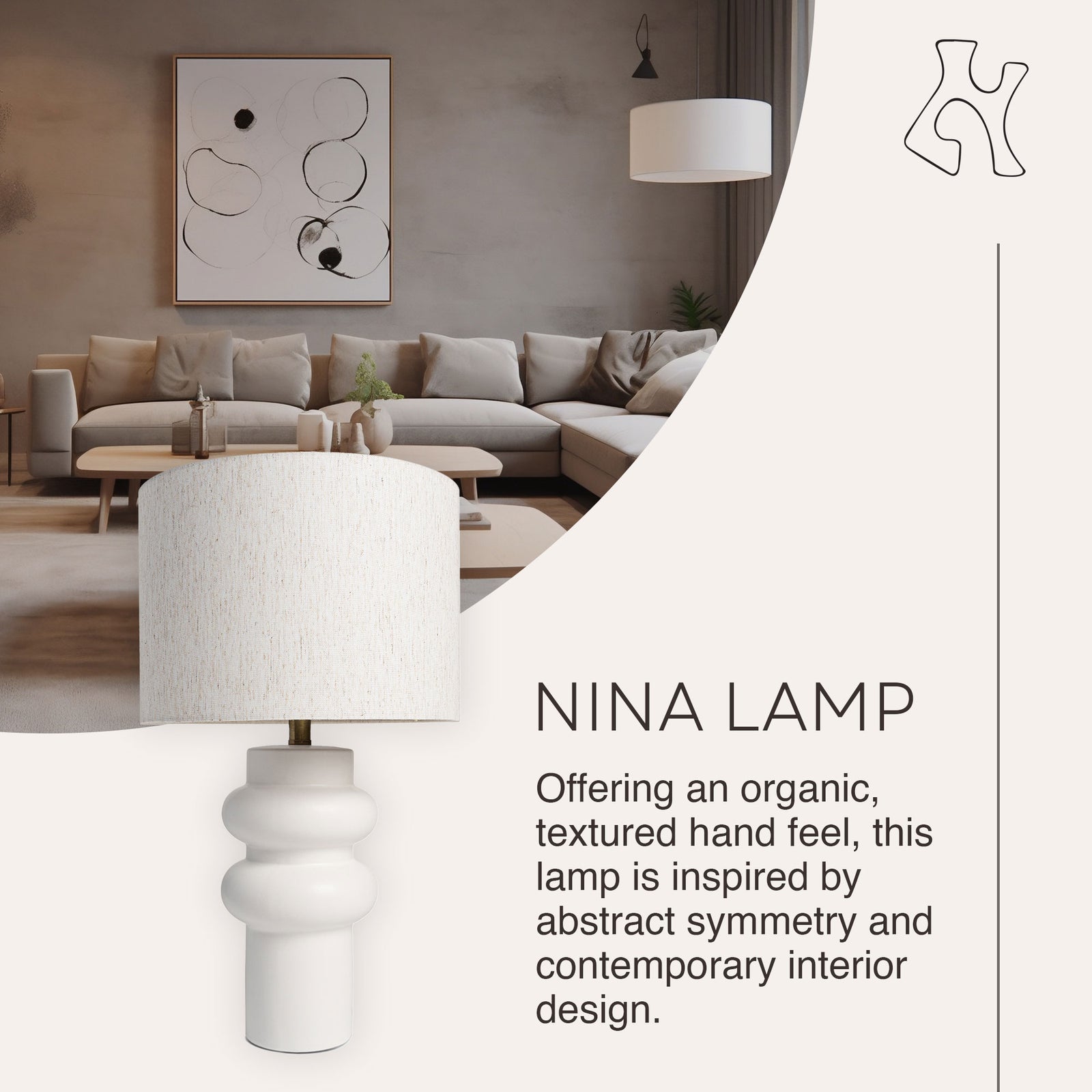 Villa Moda Nina-Hxy-1659 Table Lamp, White - VMInnovations