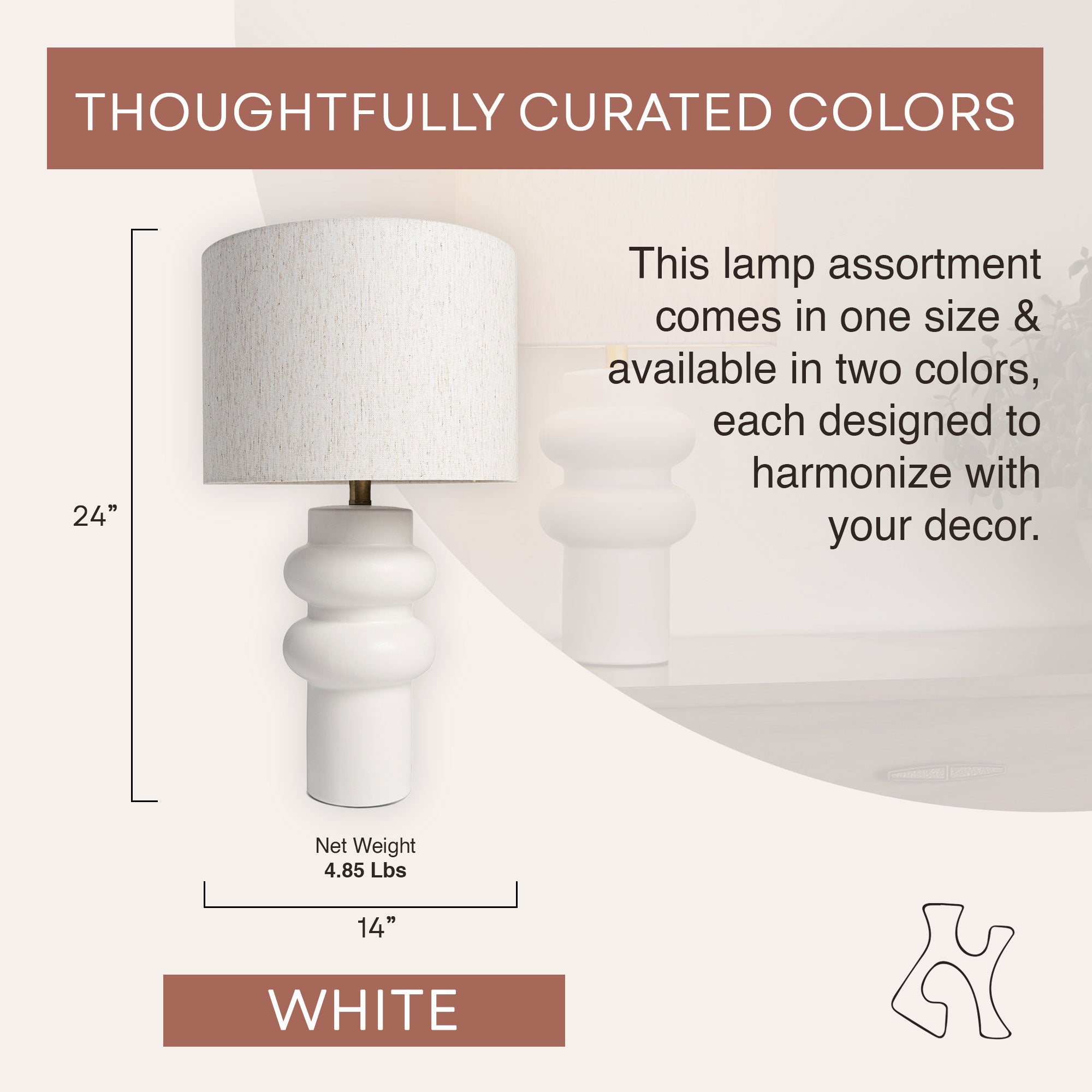 Villa Moda Nina-Hxy-1659 Table Lamp, White - VMInnovations