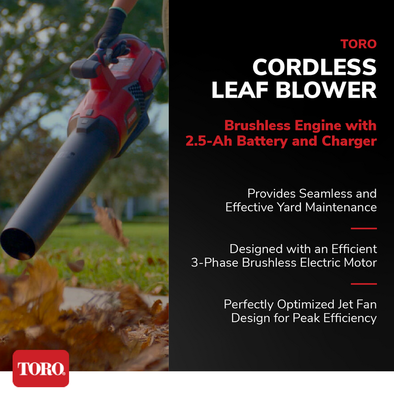 Toro 60 Volt Brushless Cordless Leaf Blower w/ 2 Ah Battery & Charger(For Parts)