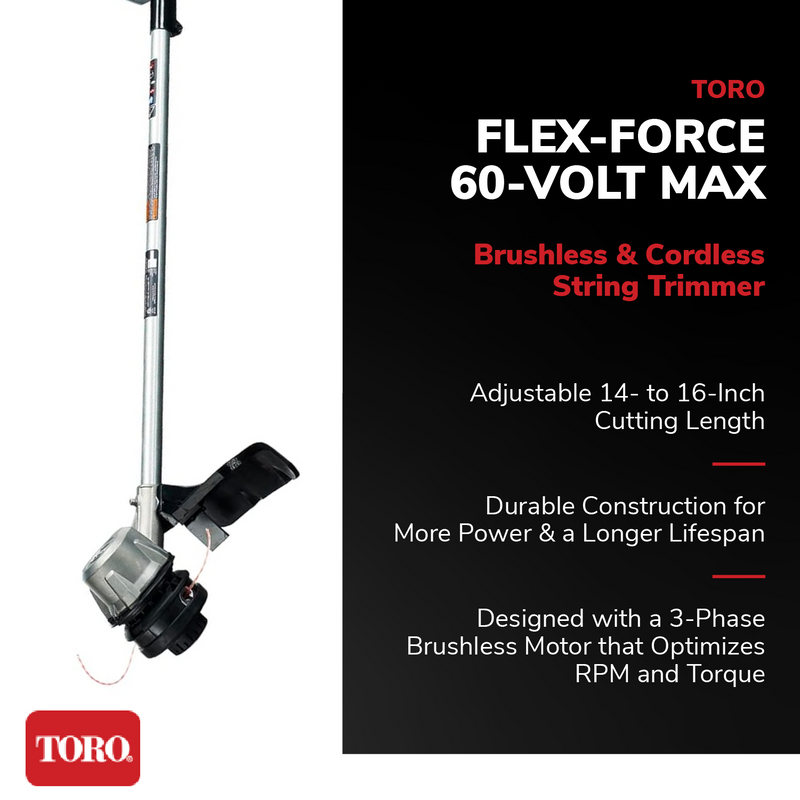 Toro Flex Force 60V Max Lithium-Ion Brushless Cordless 14/16" Trimmer(For Parts)