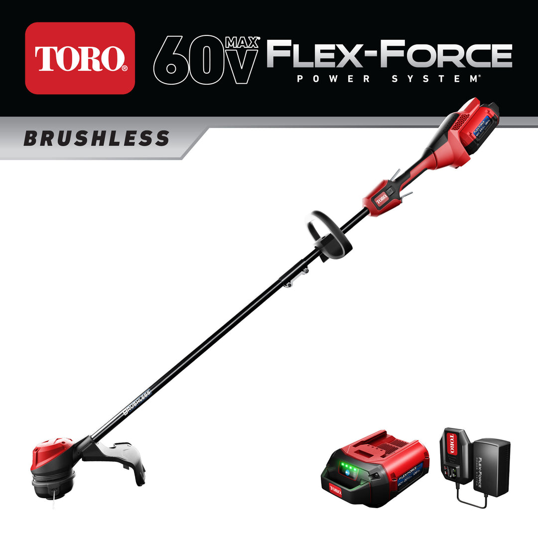 Toro Flex Force 60V Brushless 13/15" String Trimmer W/ Battery&Charger(Open Box)