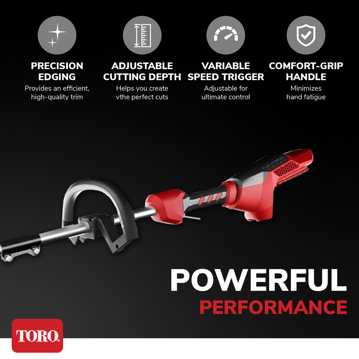 Toro Flex Force 60V Max 8" Cordless Electric Lawn Edger with Battery & Charger