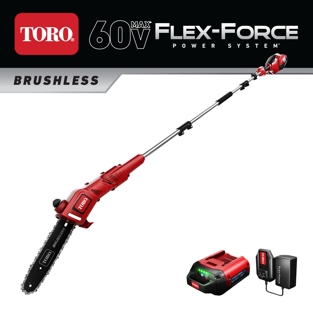 Toro Flex Force 60V 10" Cordless Electric Pole Saw w/ Battery&Charger(Open Box)