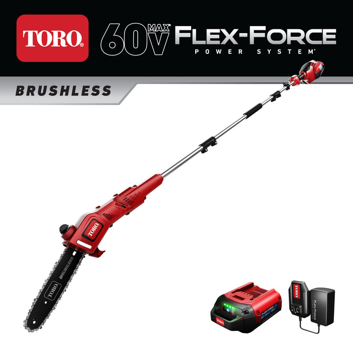 Toro Flex Force 60V 10" Cordless Electric Pole Saw w/ Battery&Charger(Open Box)