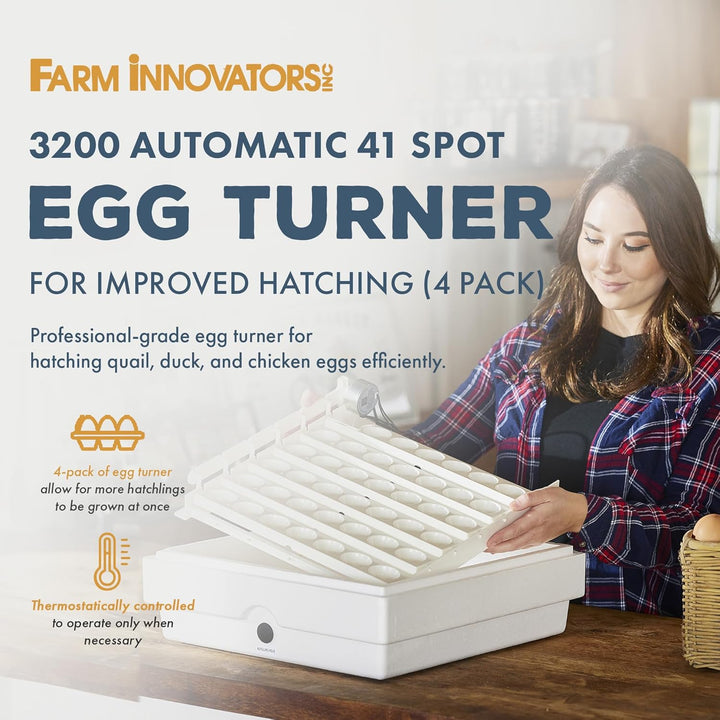 Farm Innovators 3200 Automatic 41 Spot Egg Turner for Improved Hatching (4 Pack) - VMInnovations