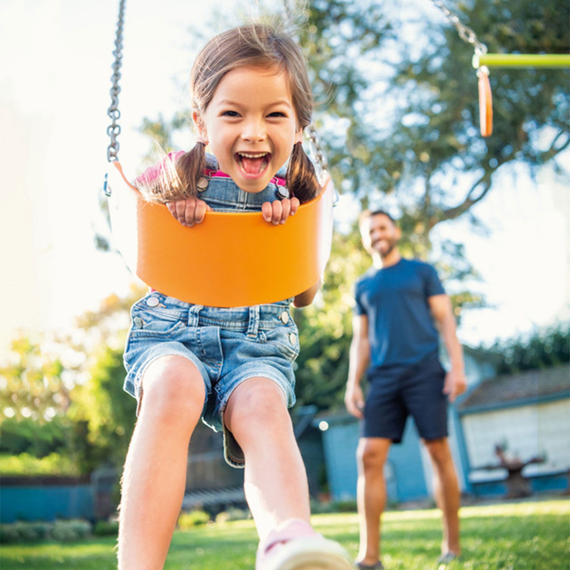 Intex Three Feature Playground Swing Set w/Trapeze Bar, Multicolor (Open Box) - VMInnovations