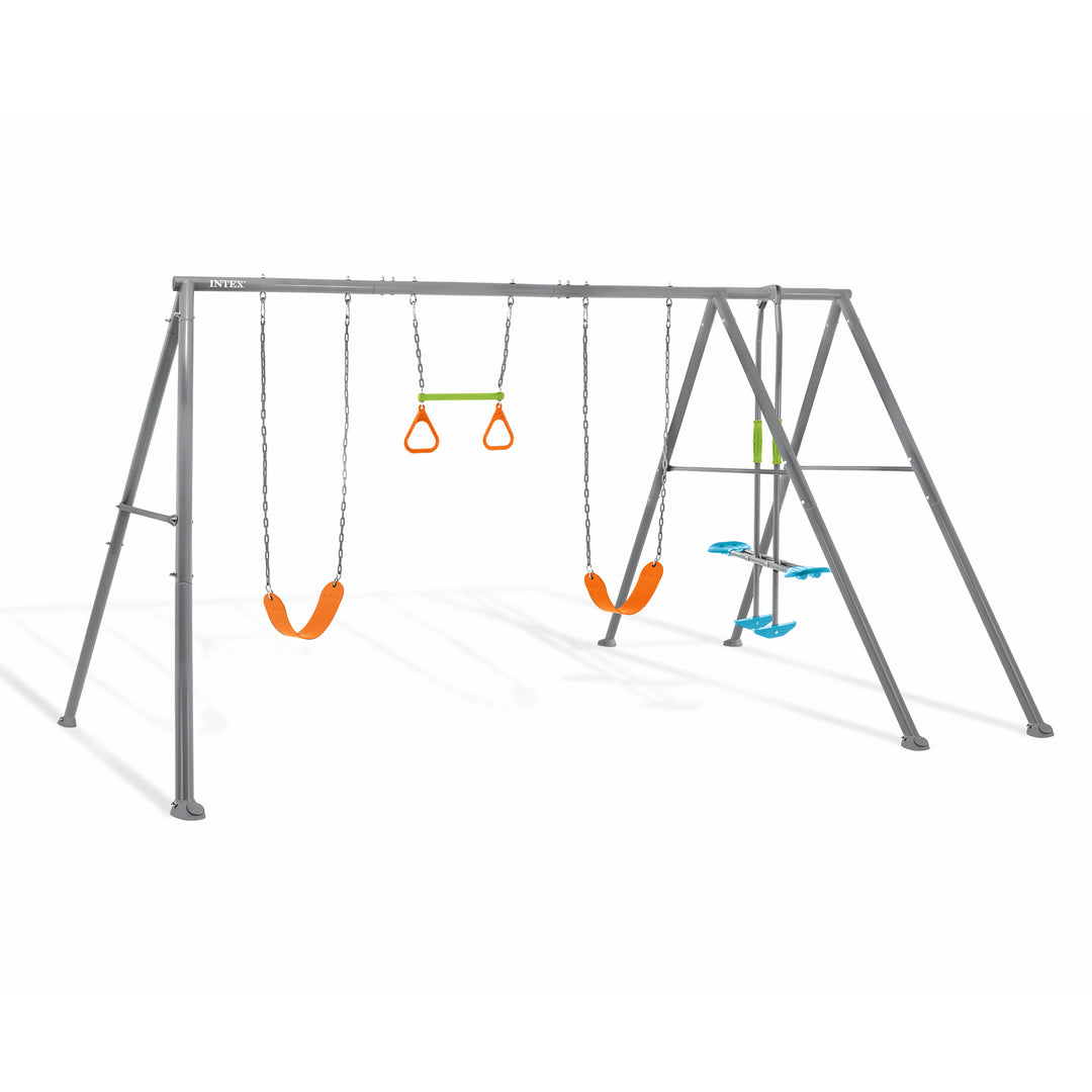 Intex 4 Activity Feature Colored Playground Swing Set w/Trapeze Bar (For Parts) - VMInnovations