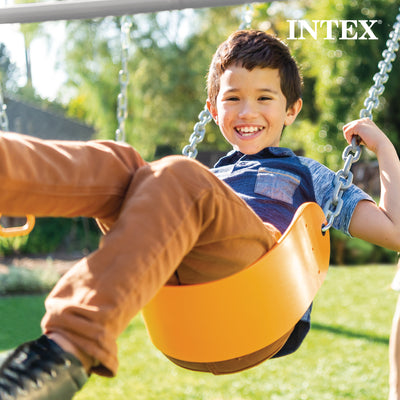 Intex 4 Activity Feature Outdoor Colored Playground Swing Set with Trapeze Bar