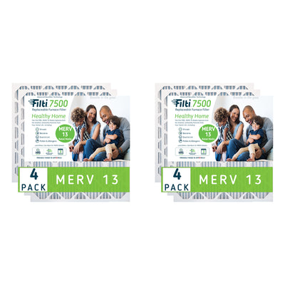 Filti 7500 14 x 24 Inch Pleated Home HVAC Furnace MERV 13 Air Filter (8 Pack) - VMInnovations