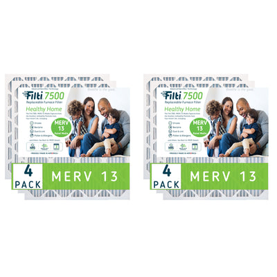 Filti 7500 12 x 24 Inch Pleated Home HVAC Furnace MERV 13 Air Filter (8 Pack) - VMInnovations