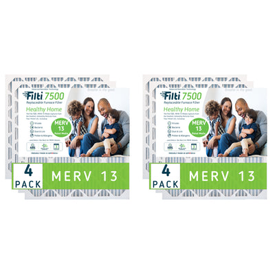 Filti 7500 20x4x20 Inch Pleated Home HVAC Furnace MERV 13 Air Filter (4 Pack) - VMInnovations