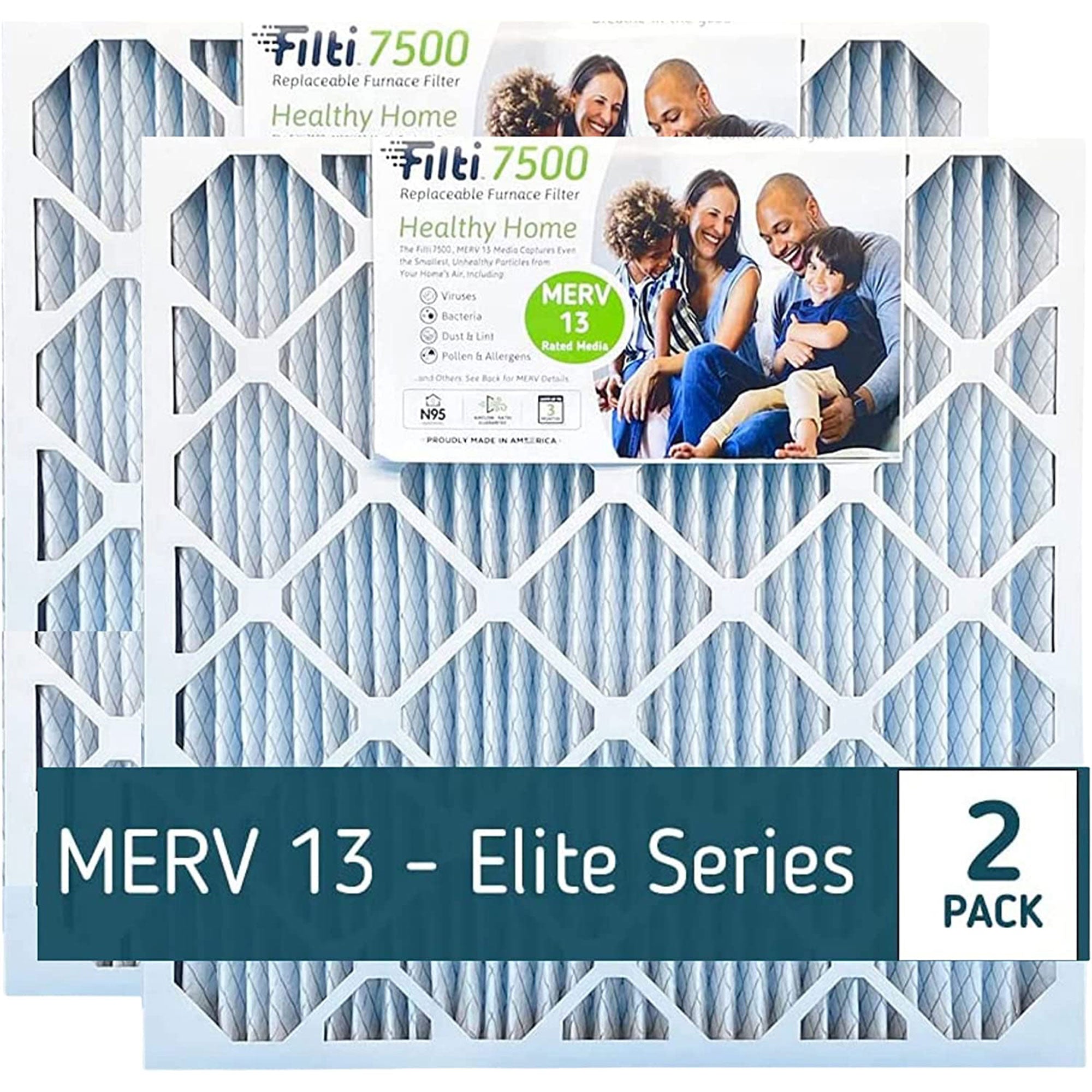 Filti 7500 20x5x25 Inch Pleated Home HVAC Furnace MERV 13 Air Filter (4 Pack) - VMInnovations
