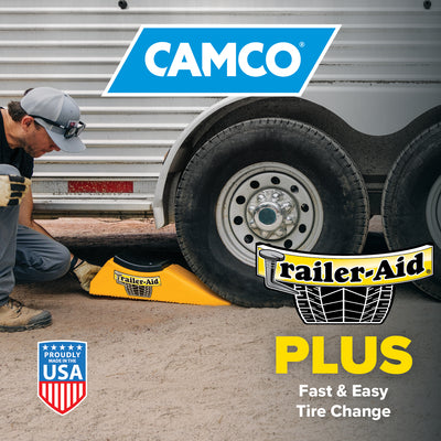 Camco Trailer Tandem Trailer Tire Changing Ramp w/5.5" Lift, Yellow (Open Box)
