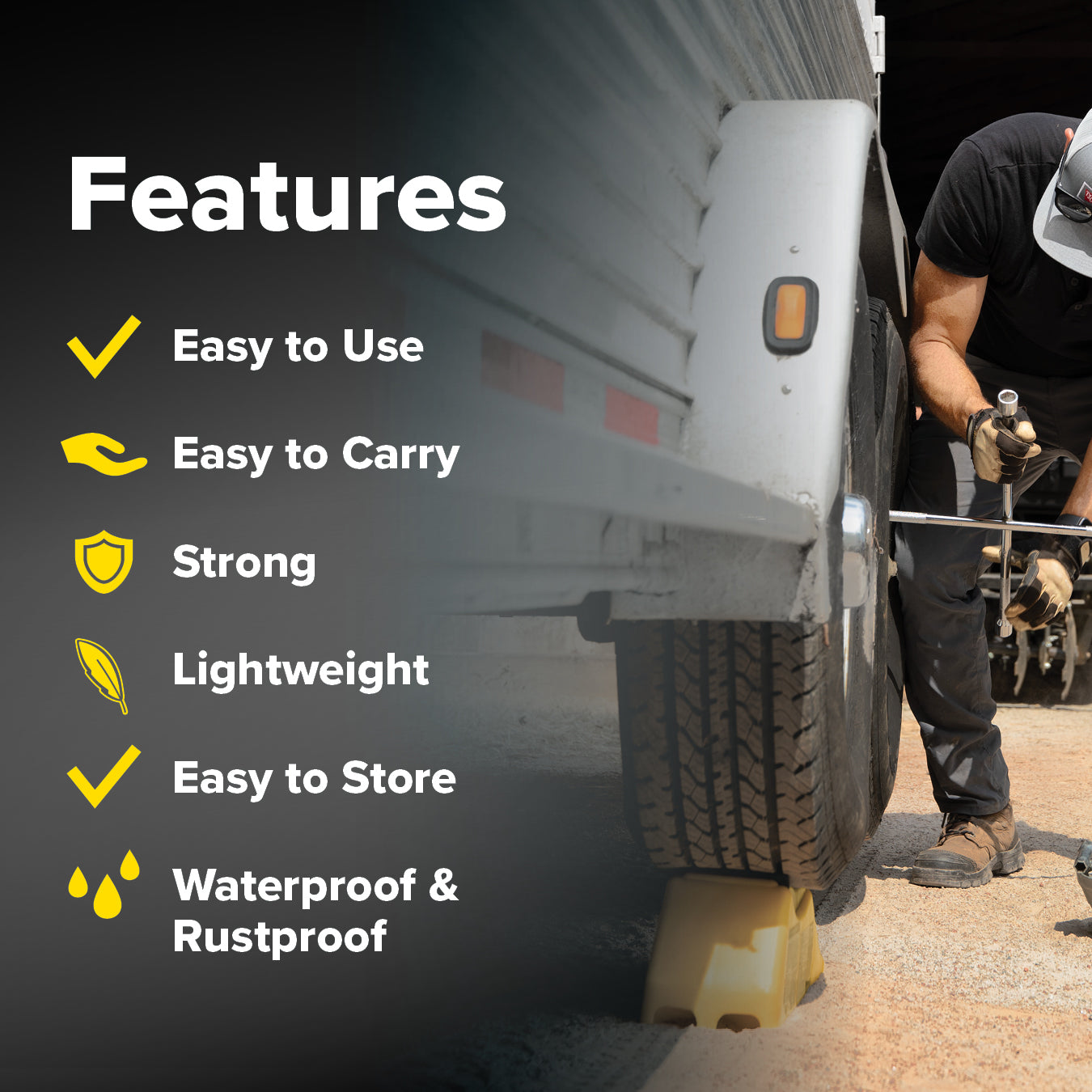 Camco Trailer Tandem Trailer Tire Changing Ramp w/5.5" Lift, Yellow (Open Box)