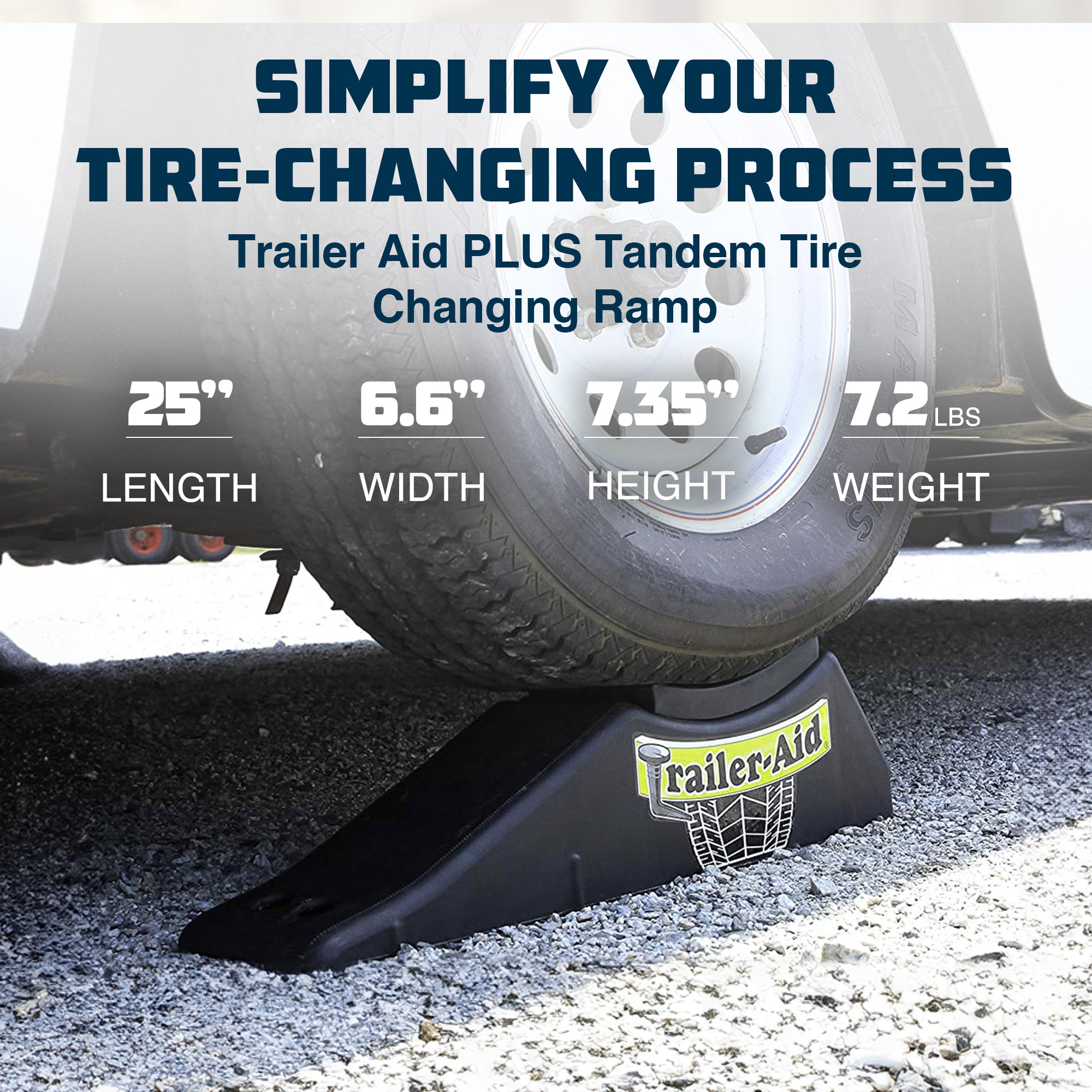 Camco Trailer Aid PLUS Tandem Trailer Tire Changing Ramp with  5.5" Lift, Black - VMInnovations