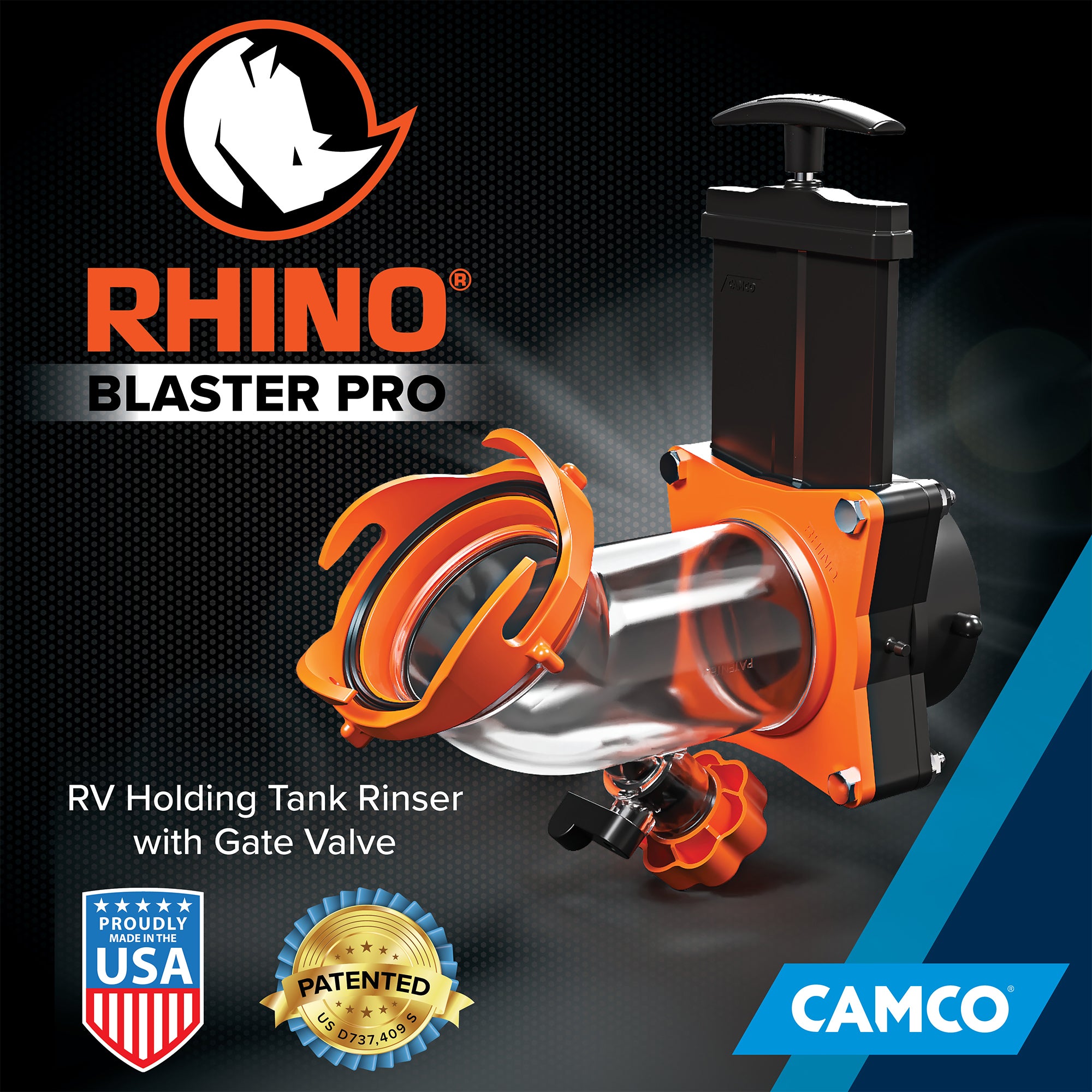 Camco Rhino Blaster Pro Elbow RV Trailer Holding Tank Rinser w/Gate Valve (Used) - VMInnovations