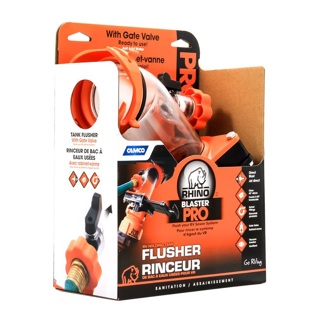 Camco Rhino Blaster Pro Clear Elbow RV Tank Rinser w/Gate Valve (Open Box)