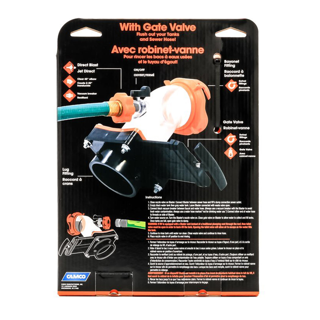 Camco Rhino Blaster Pro Clear Elbow RV Tank Rinser w/Gate Valve (Open Box) - VMInnovations