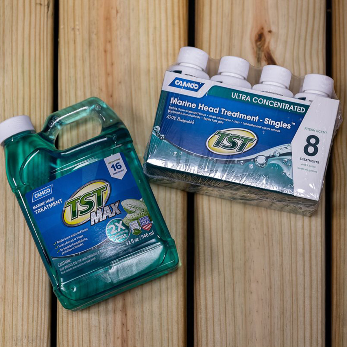 Camco TST Marine 32 fl oz Concentrated Toilet Waste Odor Treatment, Clean Scent