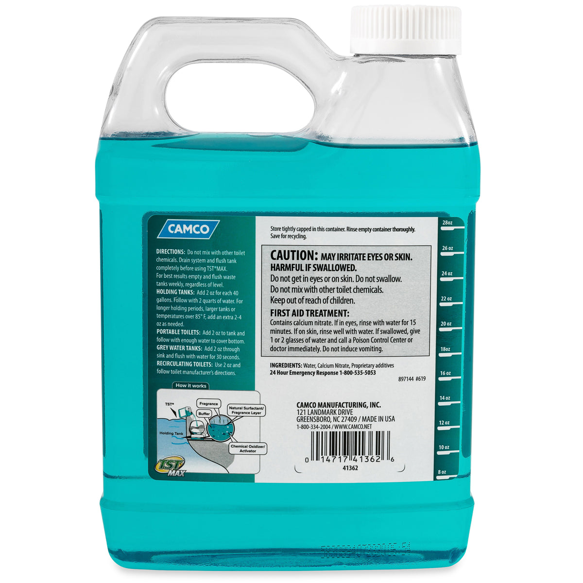 Camco TST Marine 32 fl oz Concentrated Toilet Waste Odor Treatment, Clean Scent