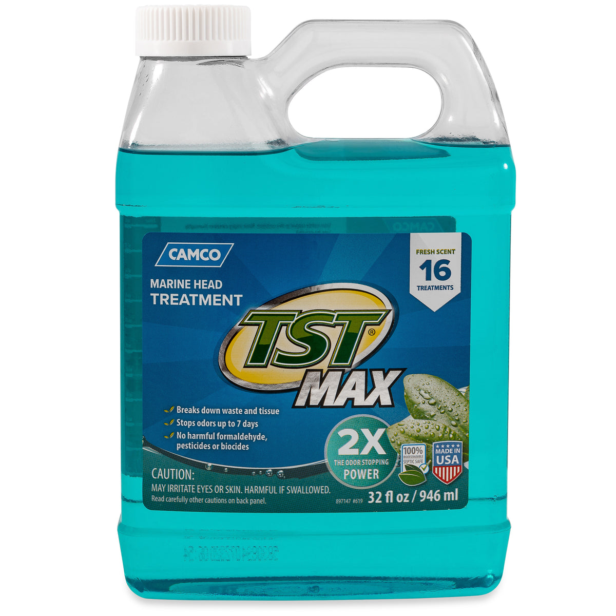 Camco TST Marine 32 fl oz Concentrated Toilet Waste Odor Treatment, Clean Scent