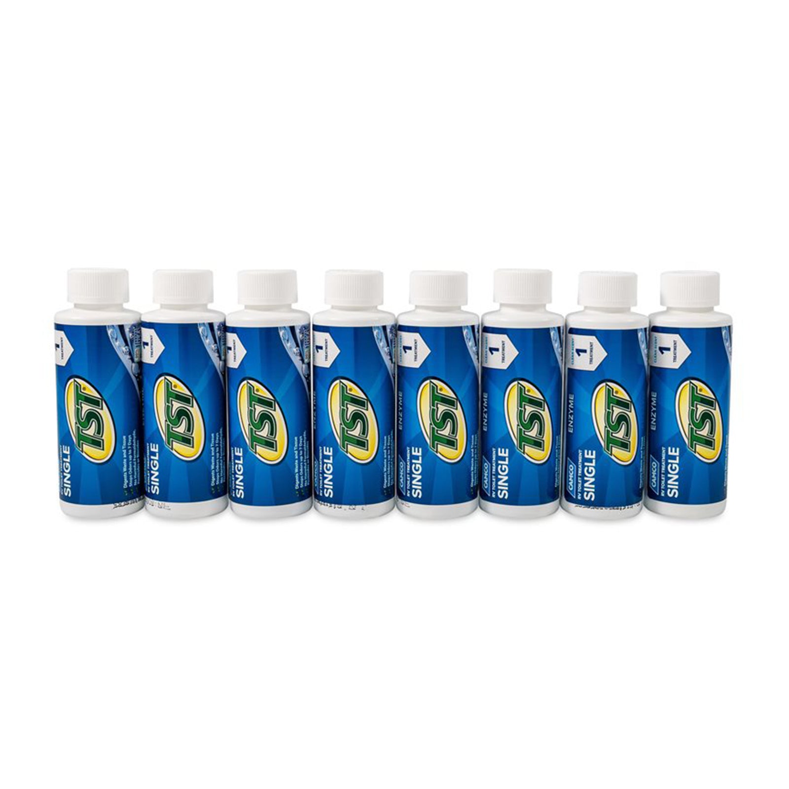Camco TST Blue Enzyme 4 oz RV Toilet Waste Odor Treatment, Clean Scent (8 Pack) - VMInnovations
