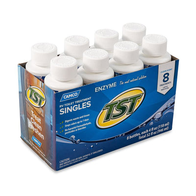 Camco TST Blue Enzyme 4 oz RV Toilet Waste Odor Treatment, Clean Scent (8 Pack) - VMInnovations
