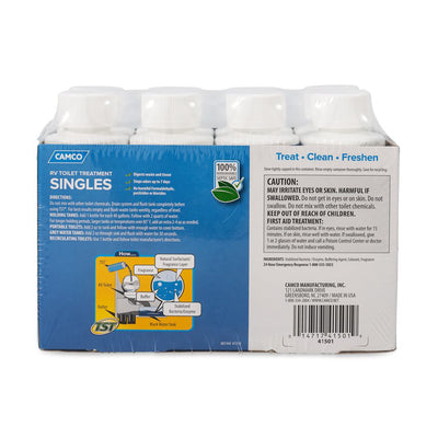 Camco TST Blue Enzyme 4 oz RV Toilet Waste Odor Treatment, Clean Scent (8 Pack) - VMInnovations