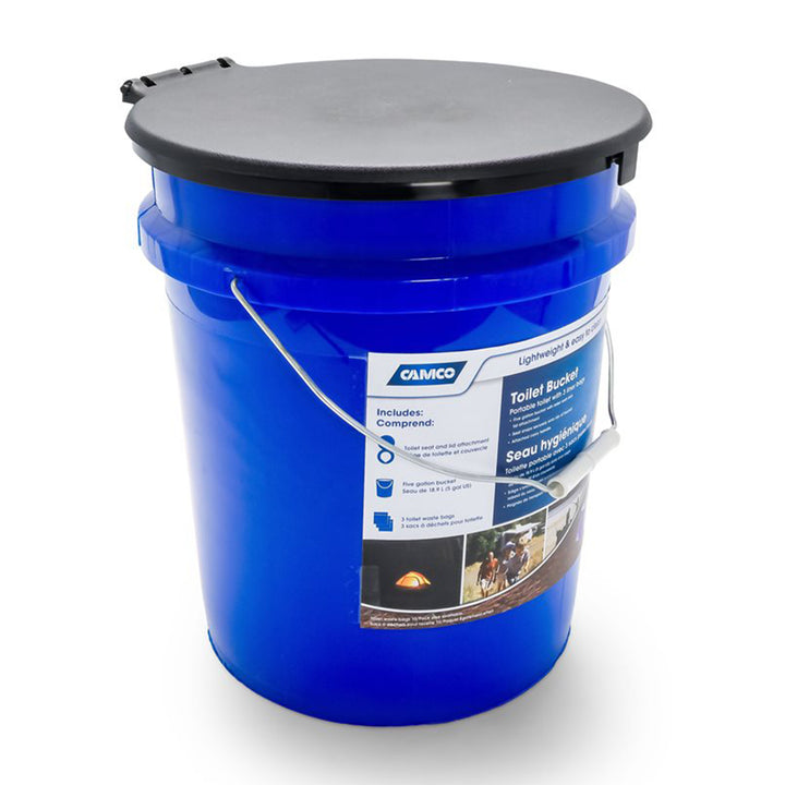 Camco RV Portable Outdoor 5 Gal Toilet Bucket Kit w/ Seat & Lid Attachment(Used)