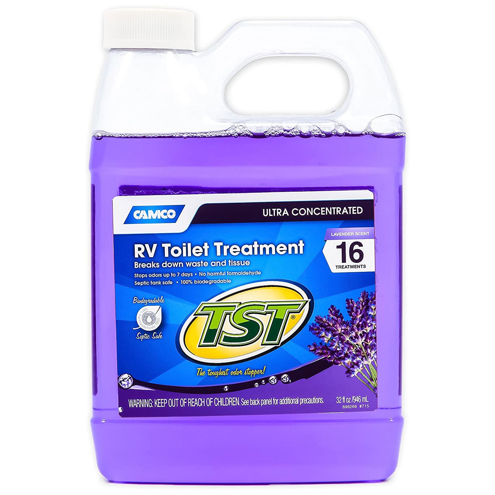 Camco TST MAX 32 oz Ultra Concentrated RV Toilet Waste Odor Treatment, Lavender - VMInnovations