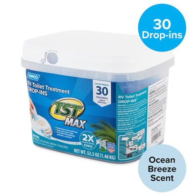 Camco 30 Drop-Ins RV Toilet Waste Odor Treatment, Ocean Breeze Scent (Open Box)