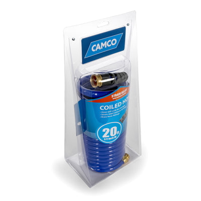Camco 20 Ft Marine & Garden Coiling Water Hose w/Brass Fittings (Open Box) - VMInnovations