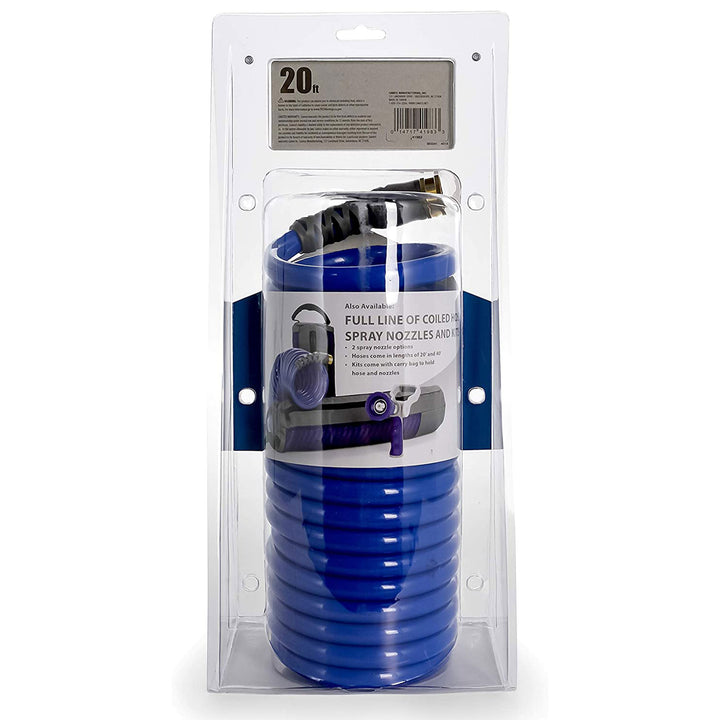 Camco 20 Ft Marine & Gardening Self Coiling Water Hose w/Brass Fittings (Open Box)
