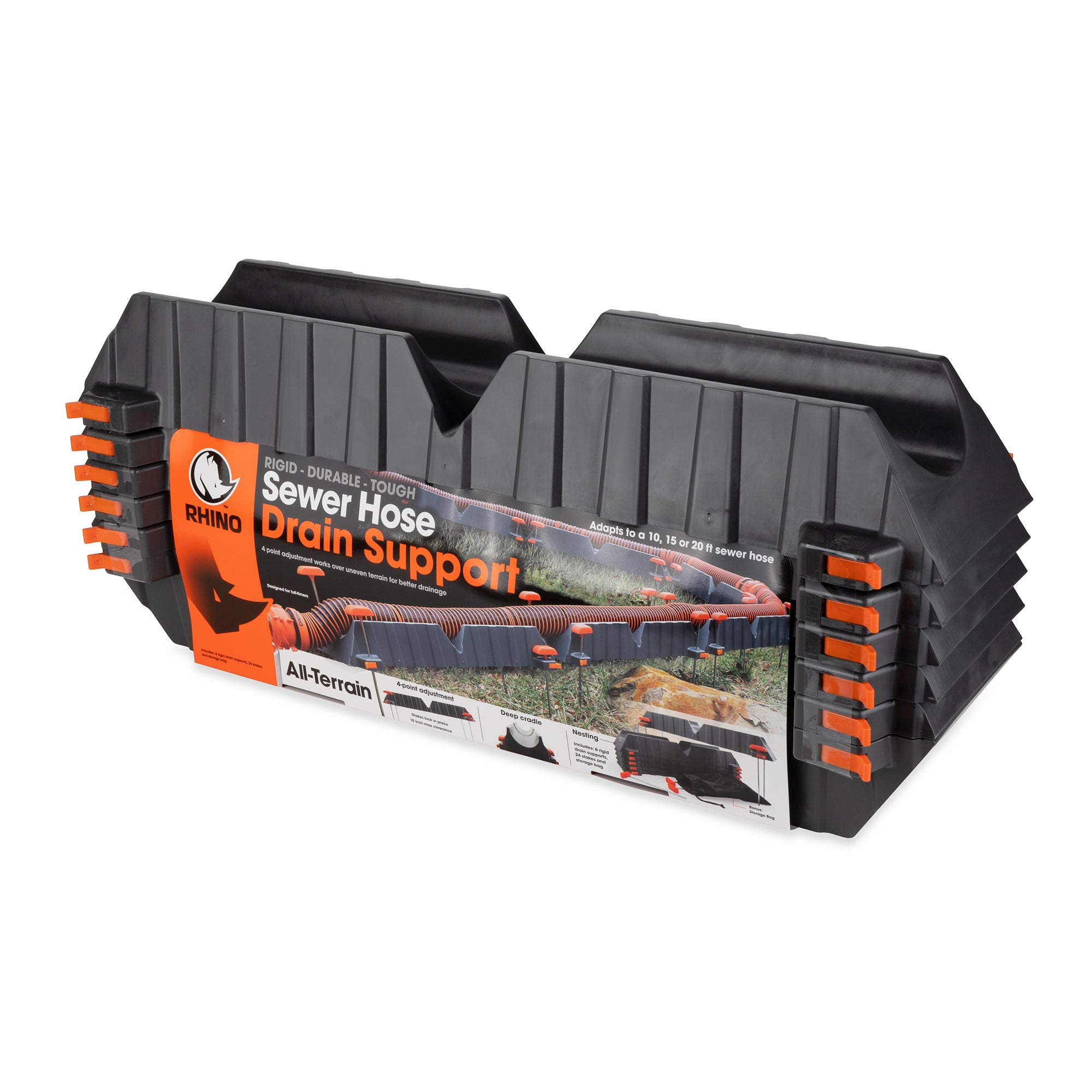 43071 Adjustable Stackable Sewer Hose Drain Kit for RV (6 Troughs) (Open Box)