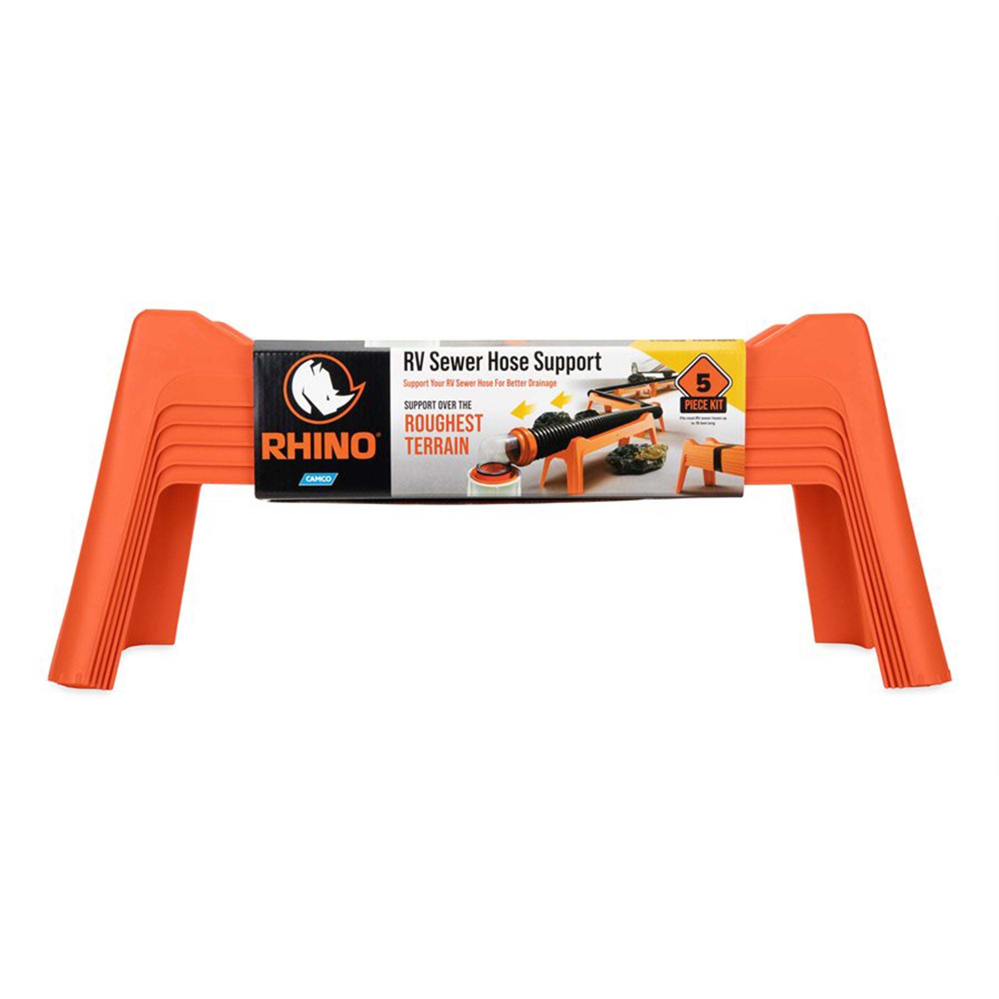 Camco Rhino RV Sewer Hose Support Kit for Stable Drainage,(5pk)(Open Box)