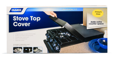 Camco Universal Fit Splash Guard Steel Stove Top Cover for RV or Campers, Almond - VMInnovations