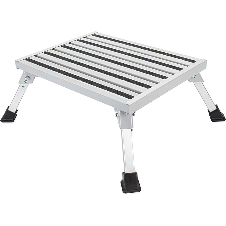 Camco 43677 Fixed Height Aluminum Platform Step Stool with Rubber Feet(Open Box)