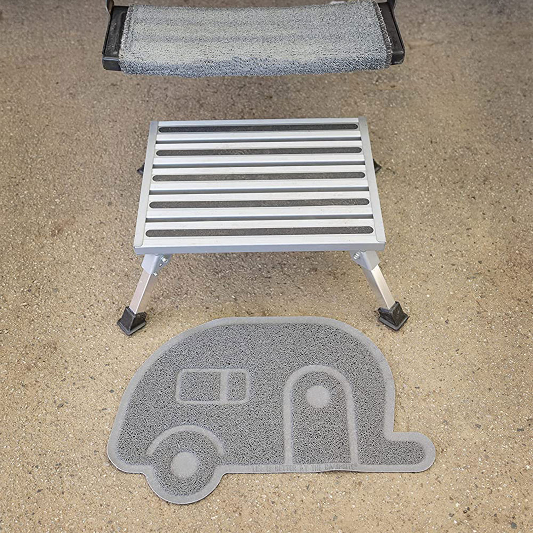 Camco 43677 Fixed Height Aluminum Platform Step Stool with Rubber Feet(Open Box)