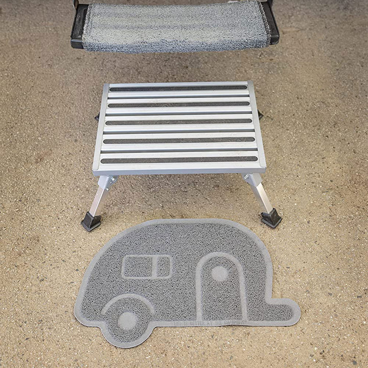 Camco 43677 Fixed Height Aluminum Platform Step Stool with Rubber Feet(Open Box)